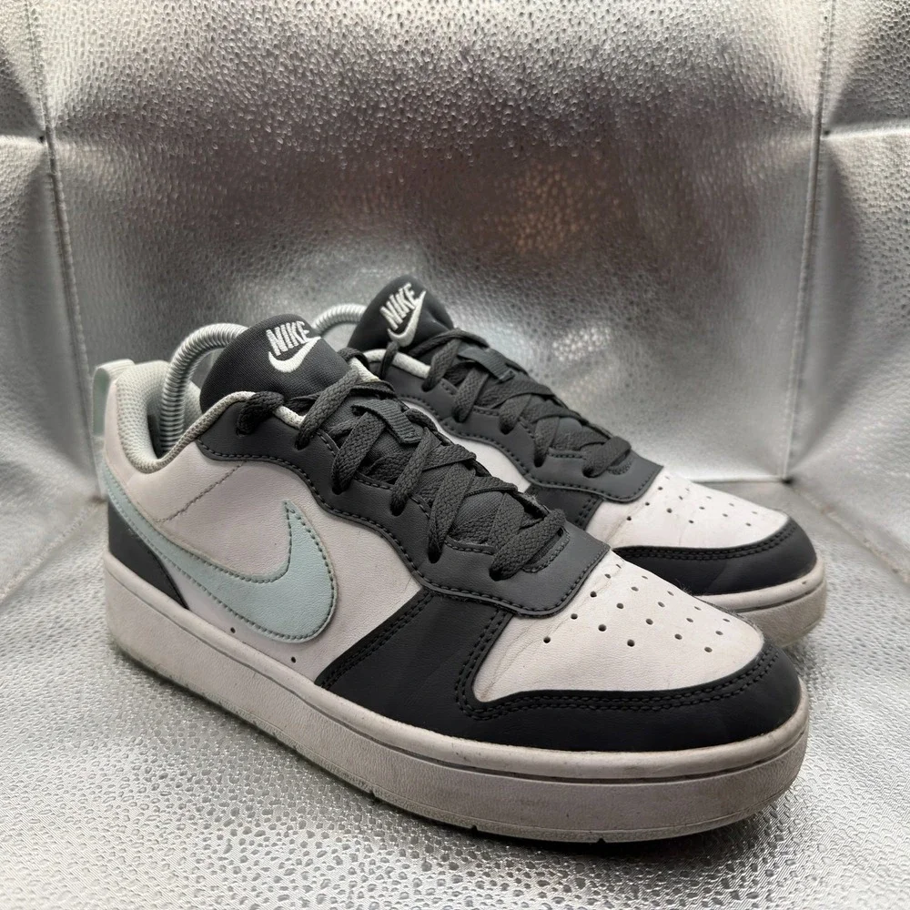 Size 6Y Nike Court Borough Low Anthracite White Blue Kids Sneakers HQ3258-060‎